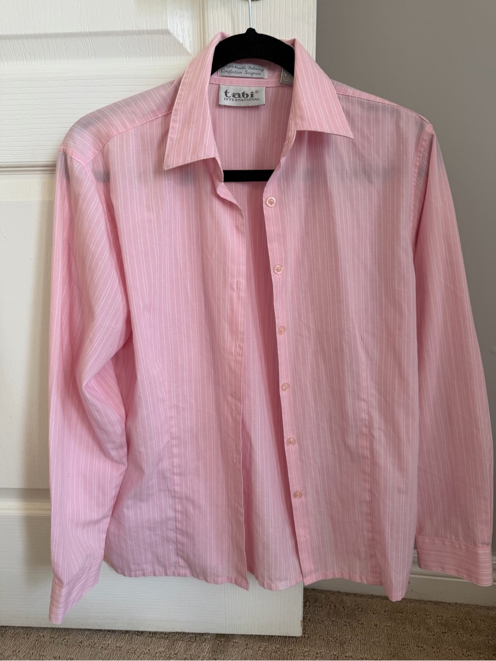 Classic Men's Pink Stripe Dress Shirt